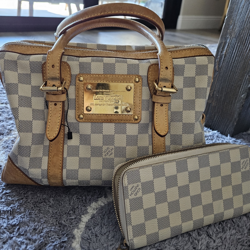 Louis Vuitton Damier Azur Berkeley Handbag and Wallet Set